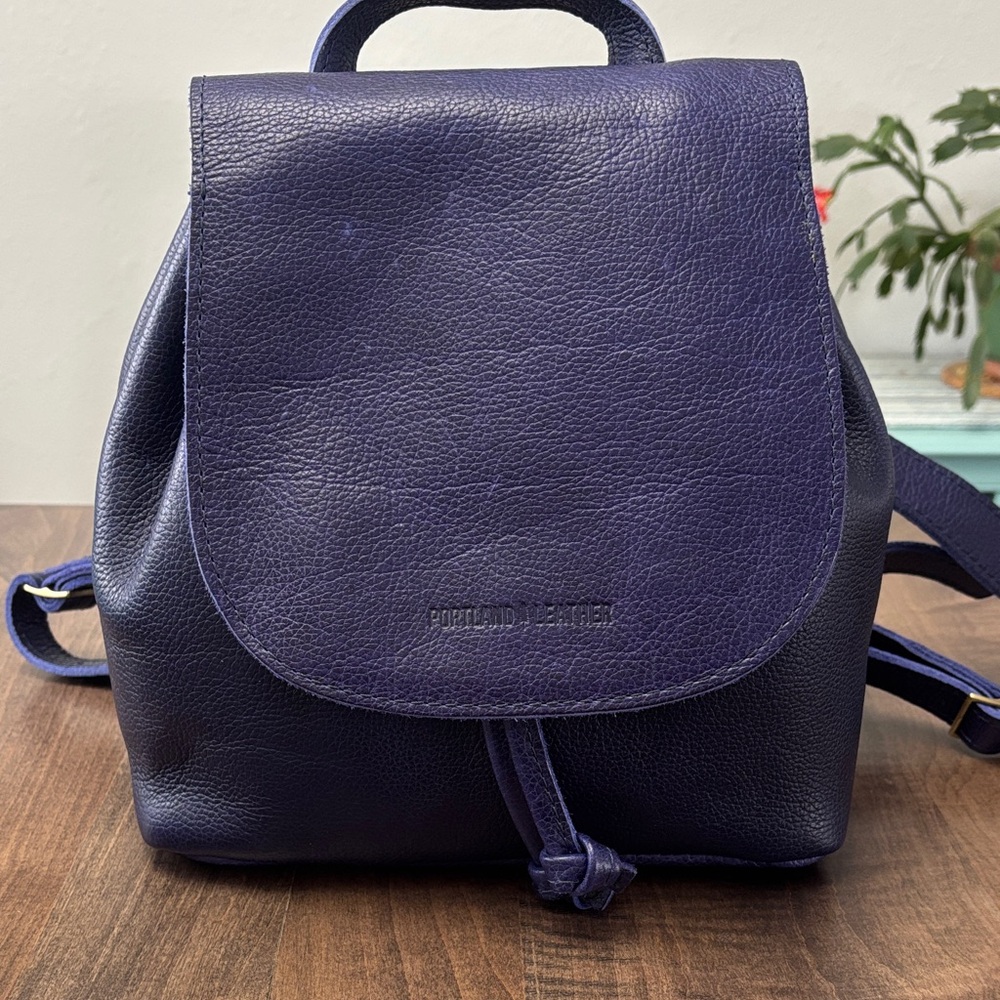 Portland Leather Colbalt blue bucket backpack. New,never carried.